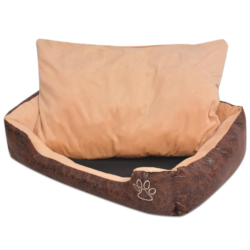 Cuscino vidaxl cuscino da letto per cani pudice artificiale m marrone