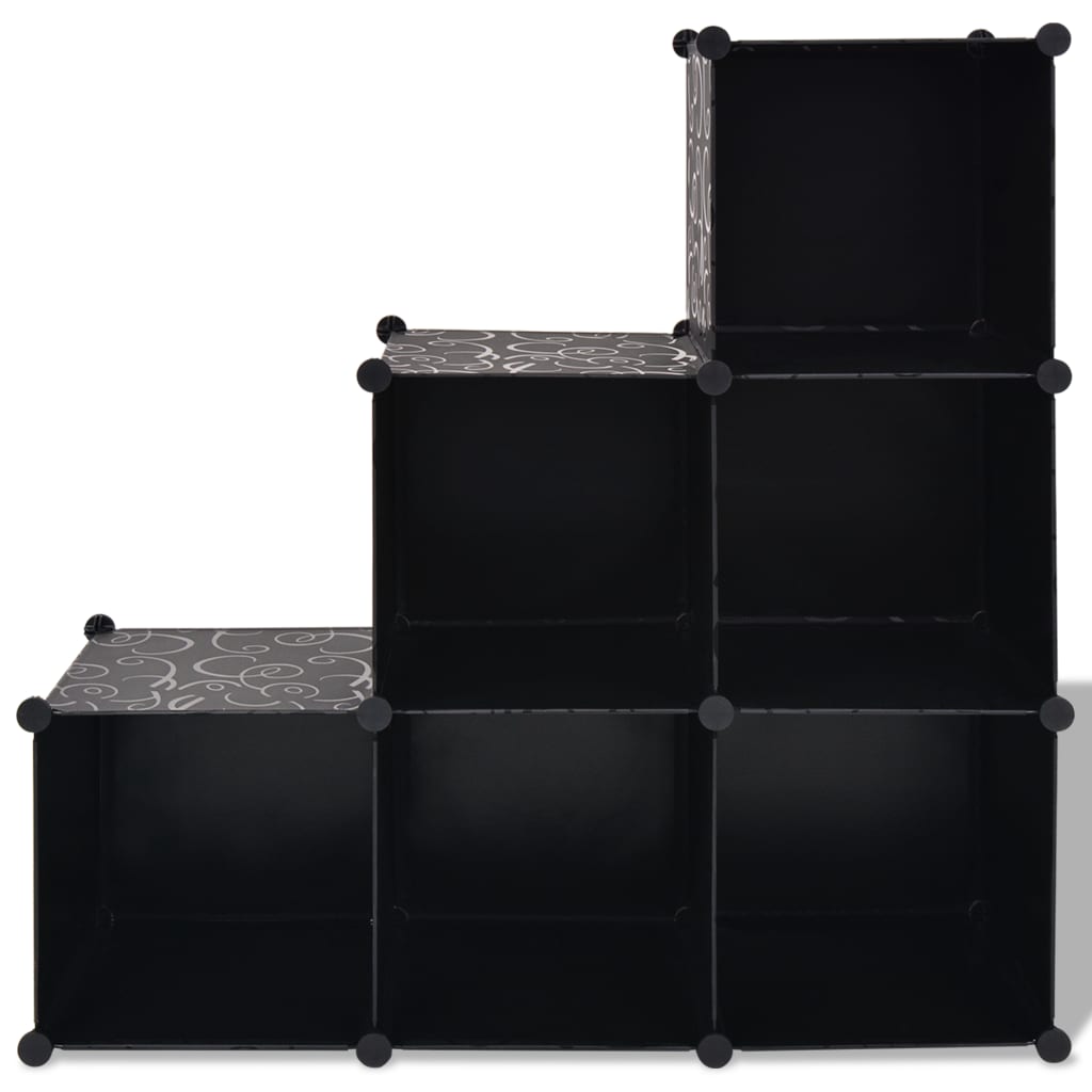 Muebles de almacenamiento de Vidaxl con 6 compartimentos negros