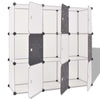 Vidaxl Storage mobili con 9 compartimenti in bianco e nero