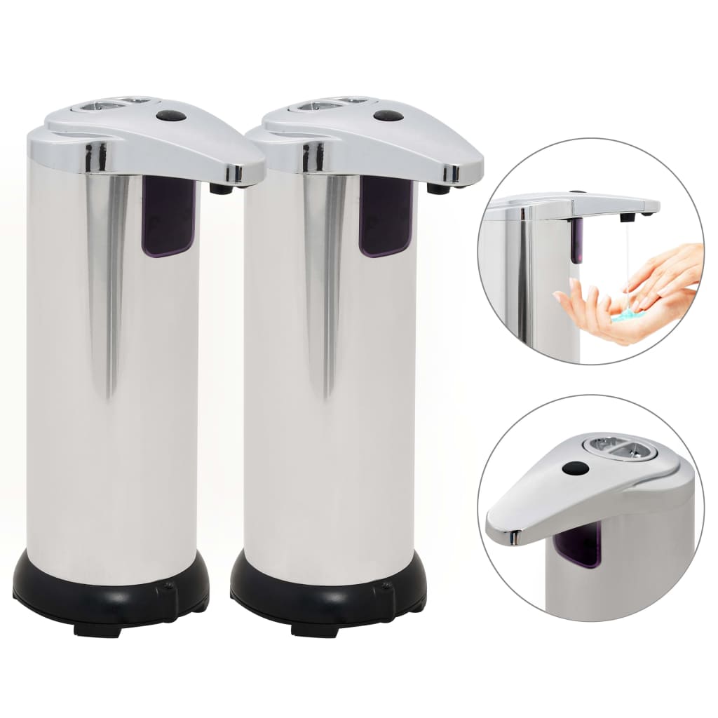 VIDAXL Distributori di sapone automatici Sensore a infrarossi 600 ml 2 PC