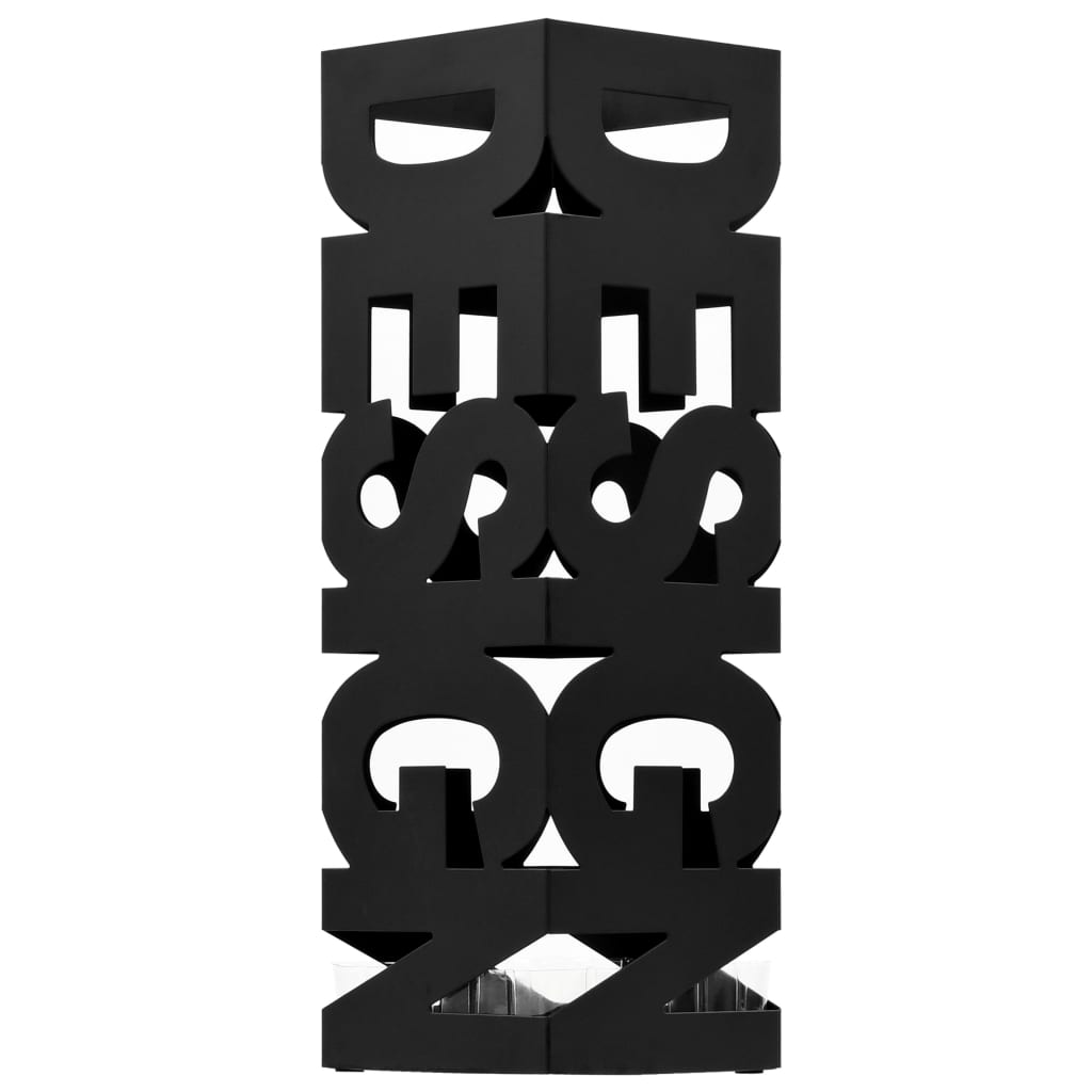 Diseño de soporte para paraguas de Vidaxl de acero negro