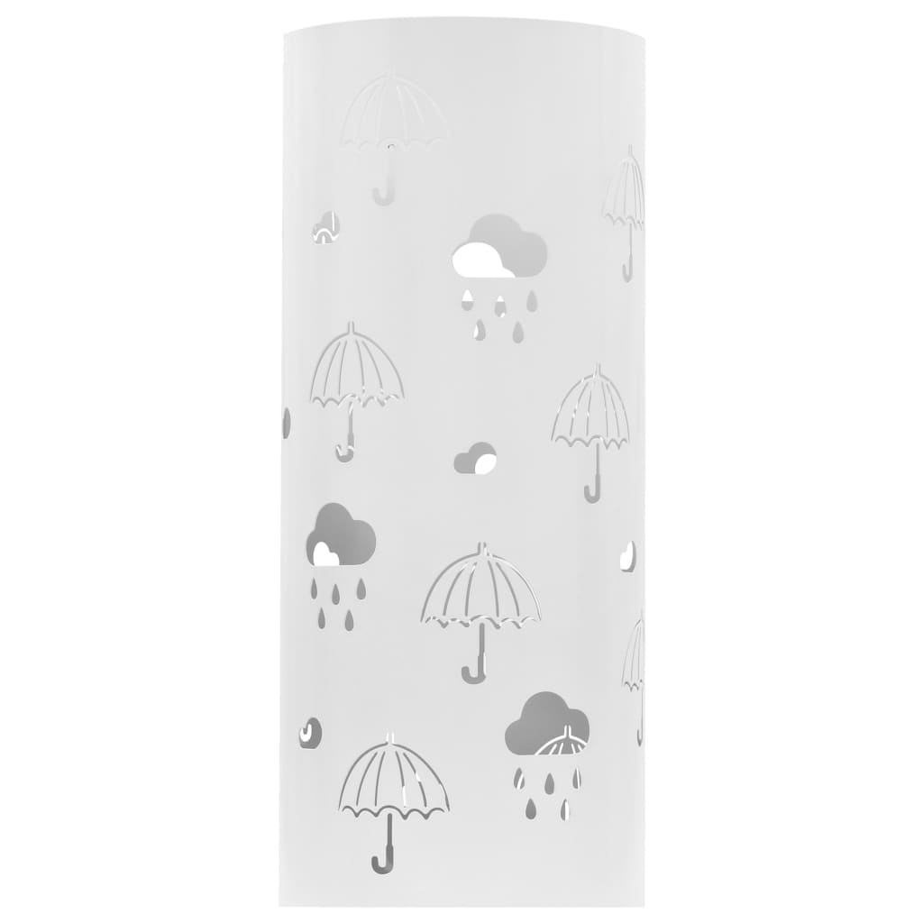 Vidaxl paraguas paraguas de acero blanco de acero blanco
