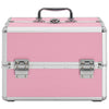 Vidaxl Makeup Suitcase 22x30x21 cm in alluminio rosa