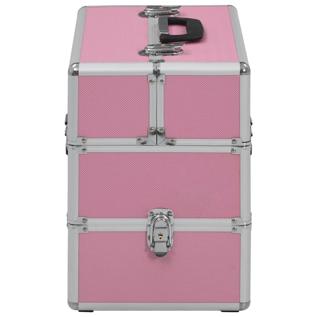 Vidaxl Makeup Suitcase 37x24x35 cm in alluminio rosa
