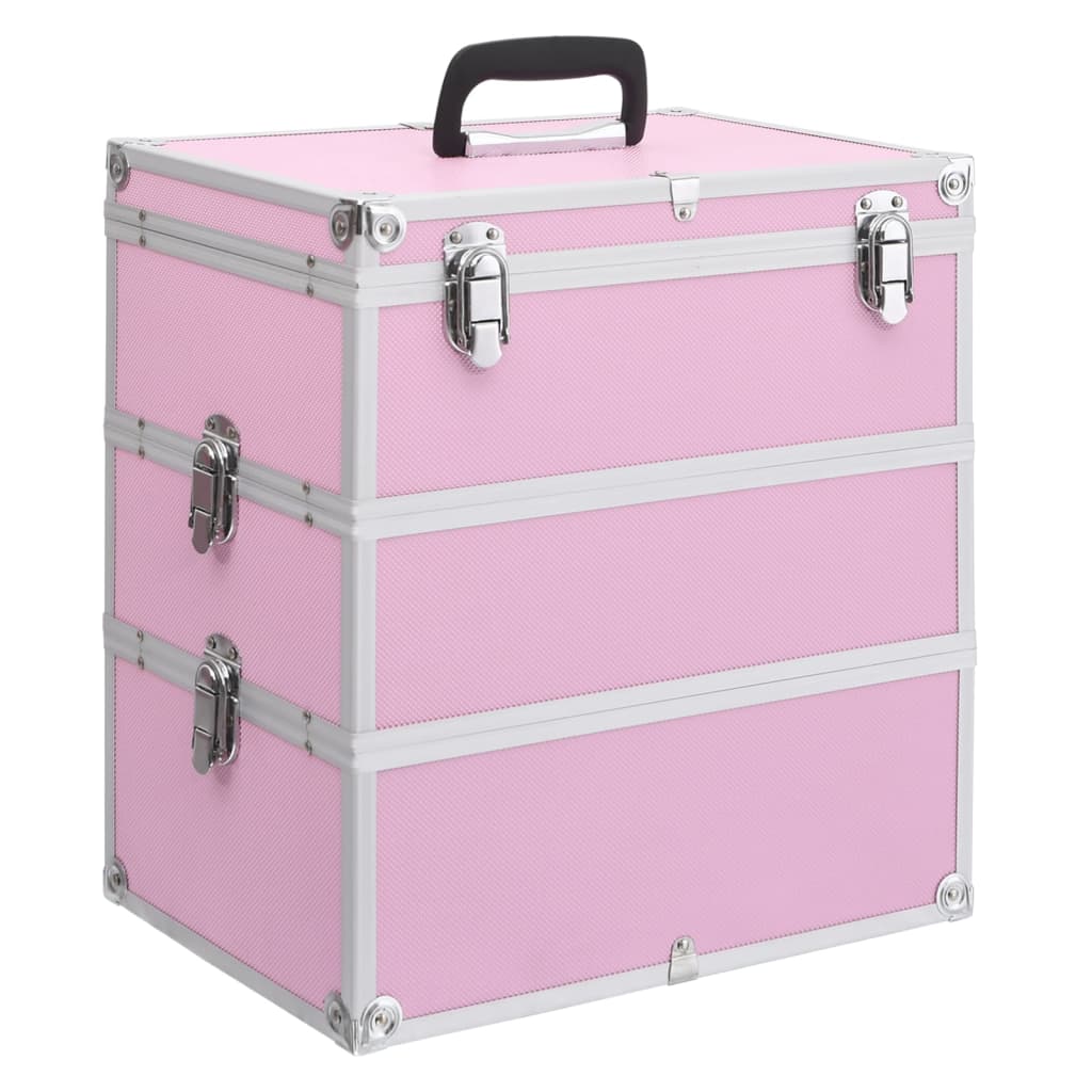 Vidaxl Makeup Suitcase 37x24x40 cm in alluminio rosa