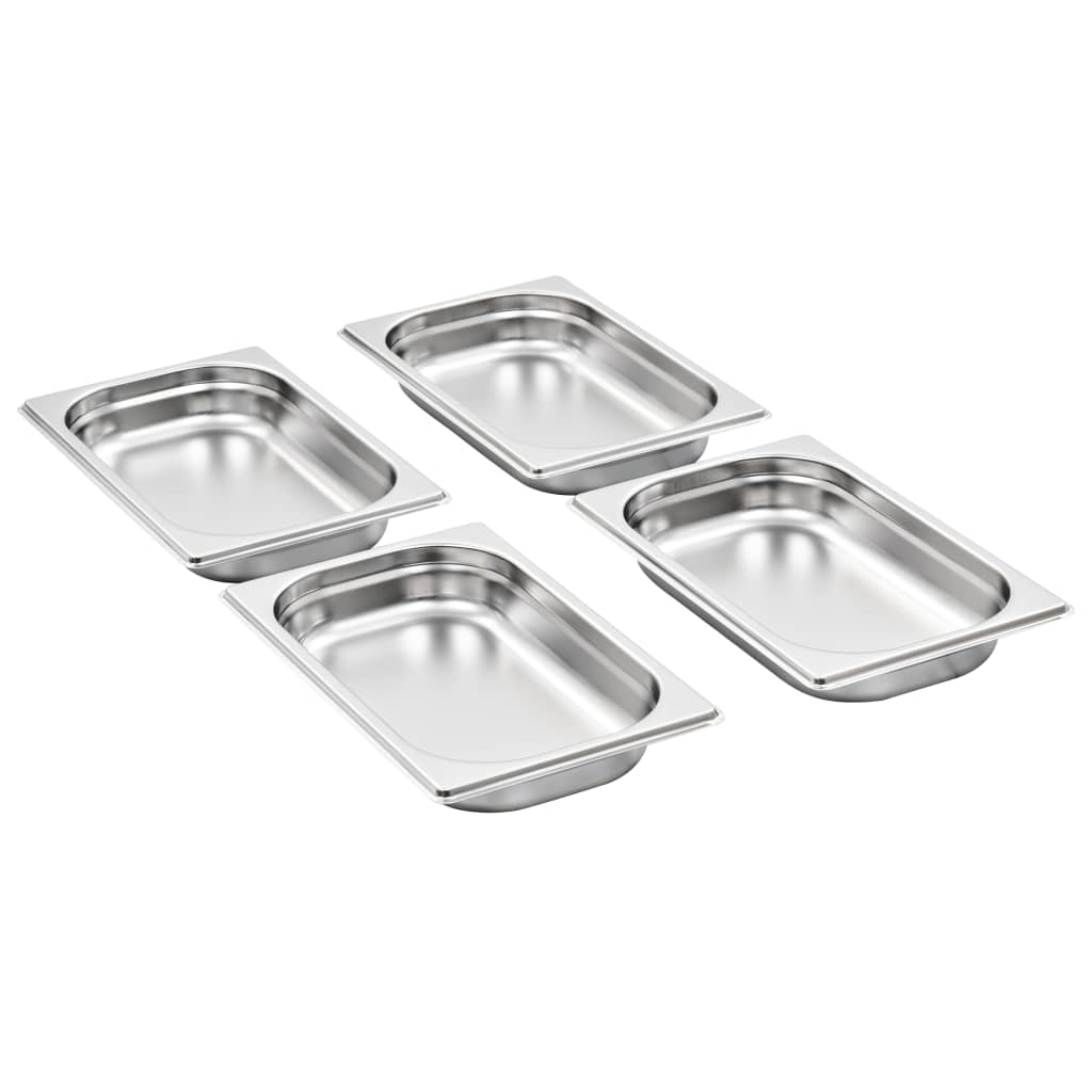 Vidaxl Gastronormbakken 12 PC GN 1 4 40 mm in acciaio inossidabile