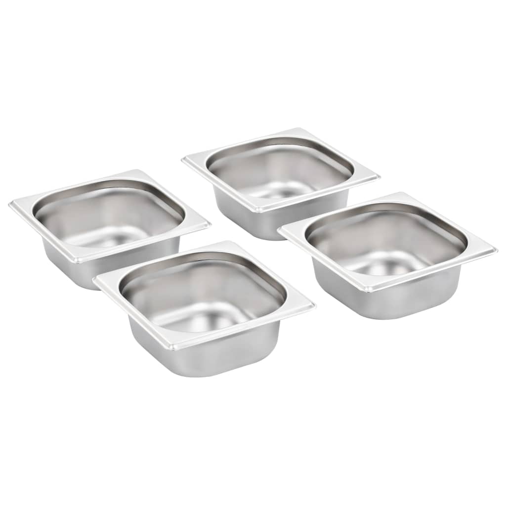 Vidaxl Gastronormbakken 12 PC GN 1 6 65 mm in acciaio inossidabile