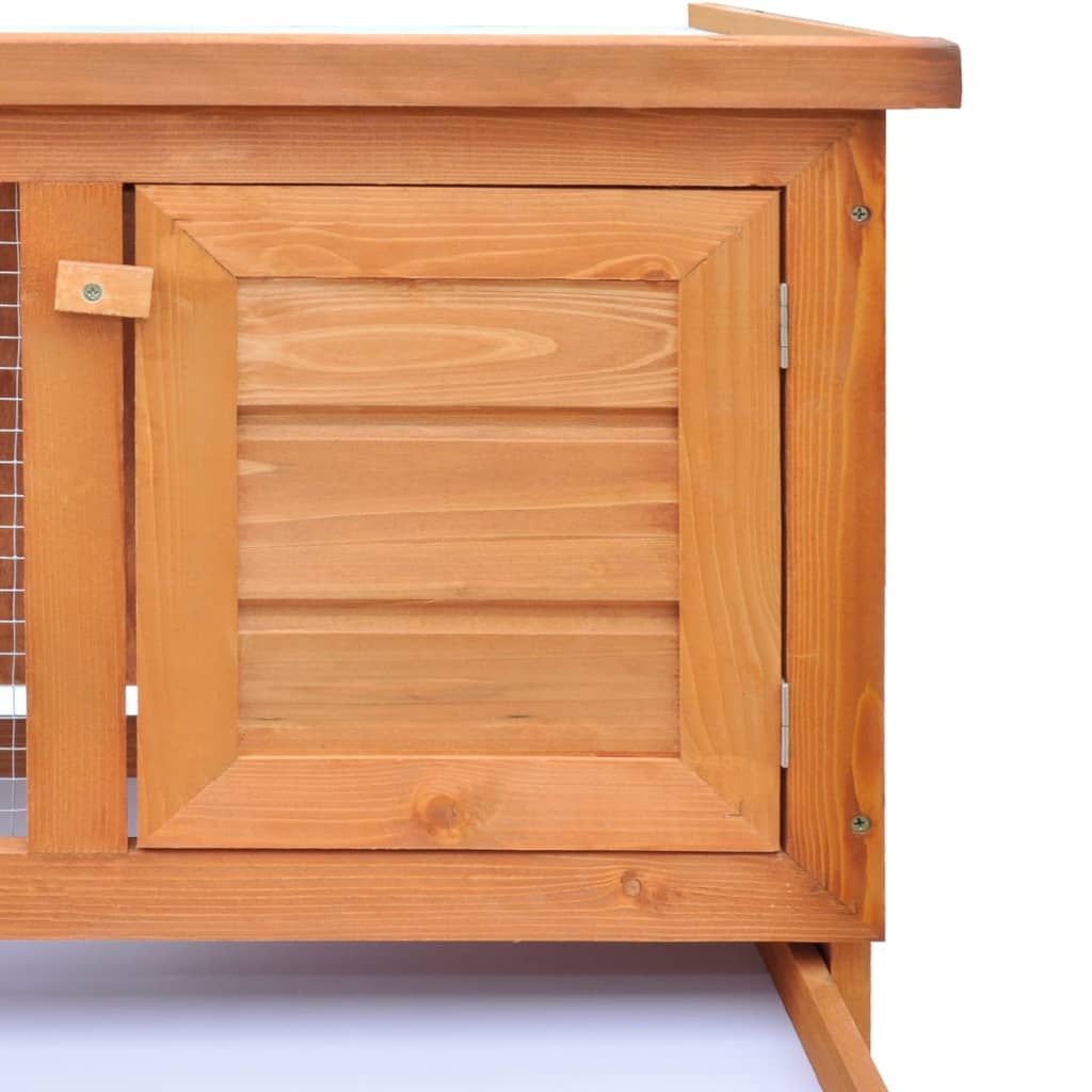 Hutch di coniglio Vidaxl per l'esterno con legno a 1 pavimento