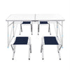 VidaXL Campingtafel inklapbaar en verstelbaar aluminium 120 x 60 cm 4 stoelen