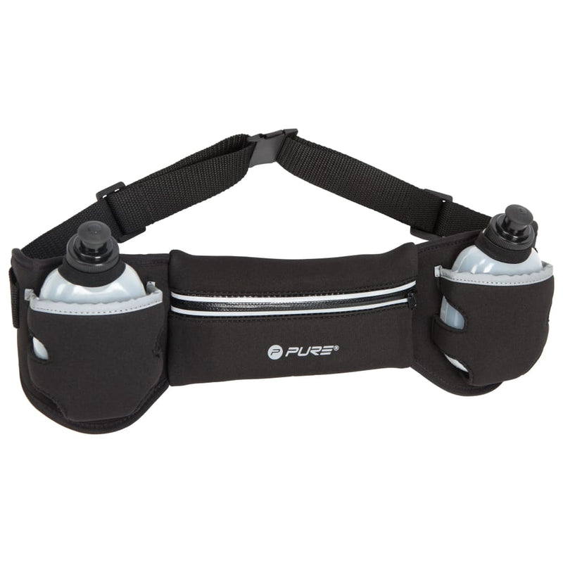 Pure2Improve Pure2improve Carrining Belt con 2 botellas de negro y gris