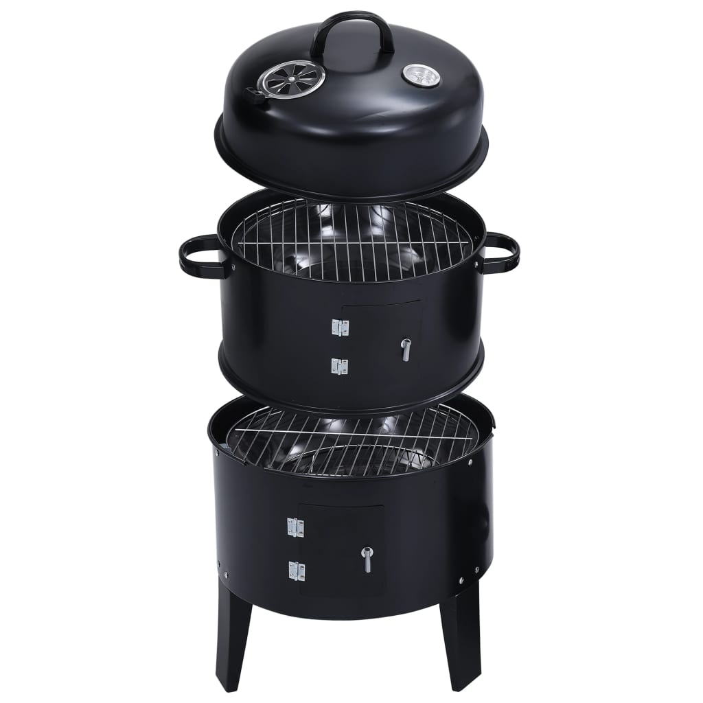 Vidaxl Charcoal Smoker Barbecue-Grill 3-in-1 40x80 cm