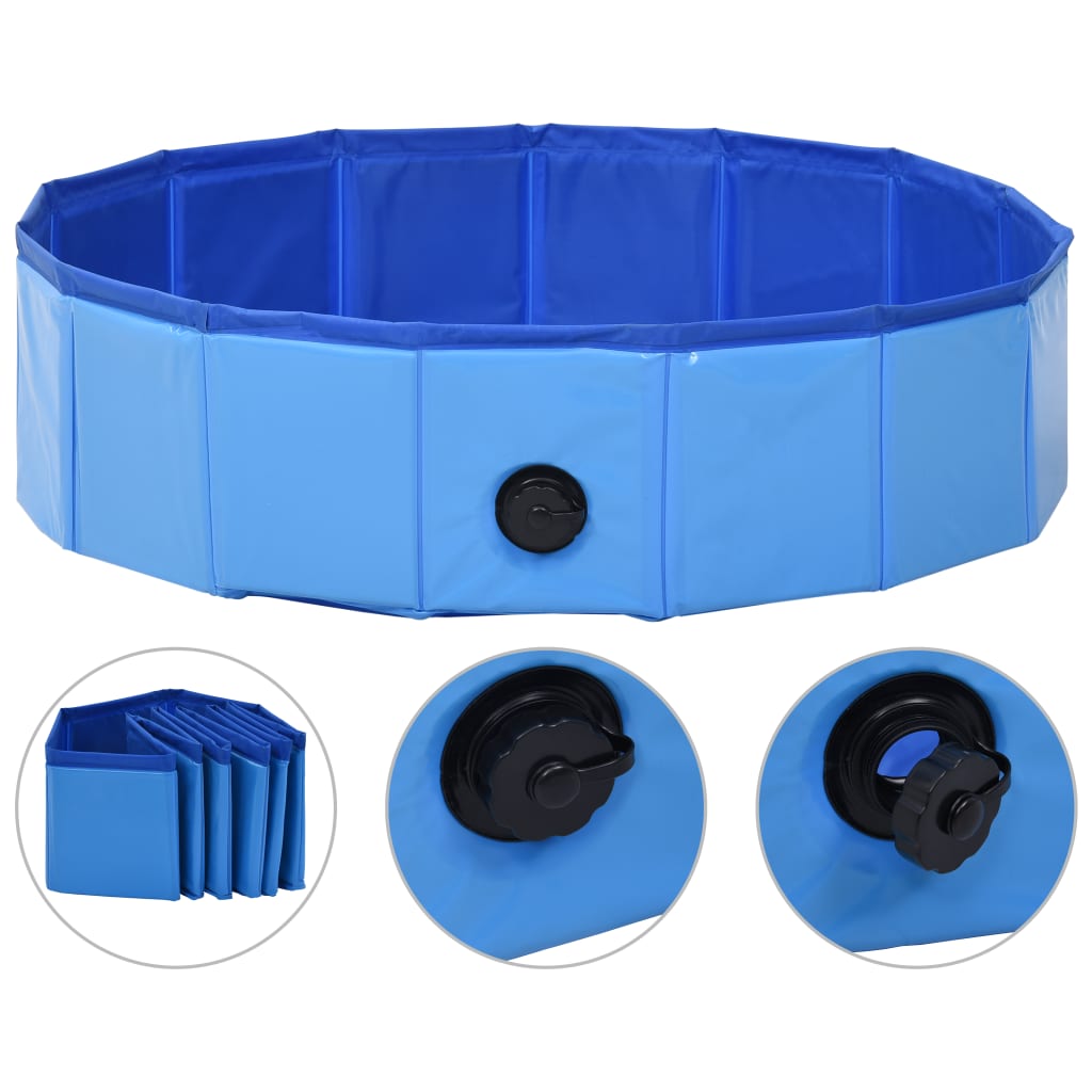 Vidaxl Dog Natwimming Pool Plegable 80x20 cm PVC Azul