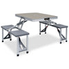 Vidaxl Camping Table Colpobile con 4 sedi di acciaio e alluminio