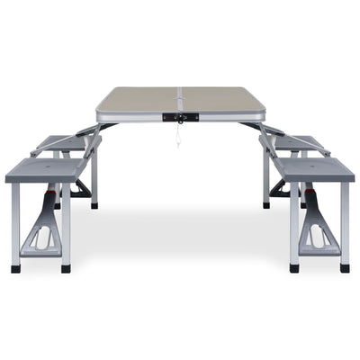 VidaXL Campingtafel inklapbaar met 4 zitjes staal en aluminium