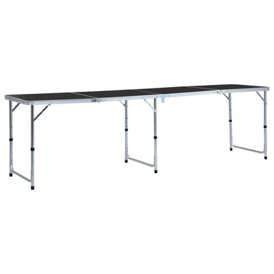 VidaXL Campingtafel inklapbaar 240x60 cm aluminium grijs