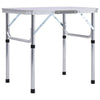 VidaXL Campingtafel inklapbaar 60x45 cm aluminium wit