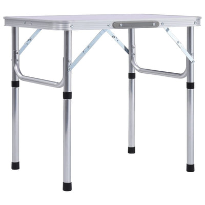 VidaXL Campingtafel inklapbaar 60x45 cm aluminium wit