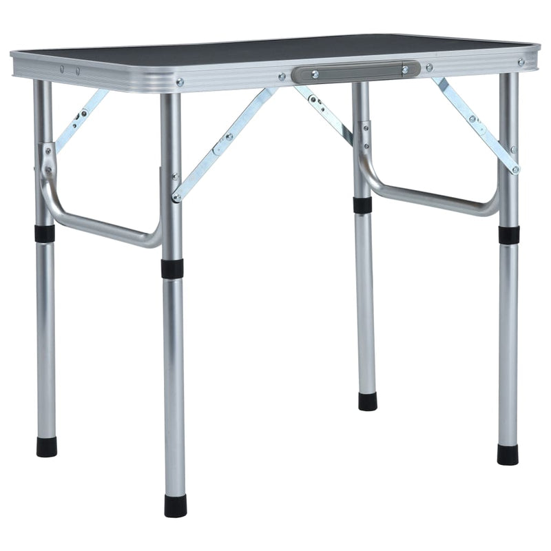 Vidaxl Camping Table Plegable 60x45 cm de aluminio gris