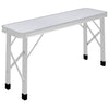 VidaXL Campingtafel inklapbaar met 2 banken aluminium wit
