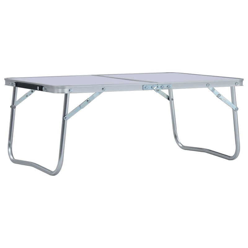 Vidaxl Camping Table Plegable 60x40 cm de aluminio blanco