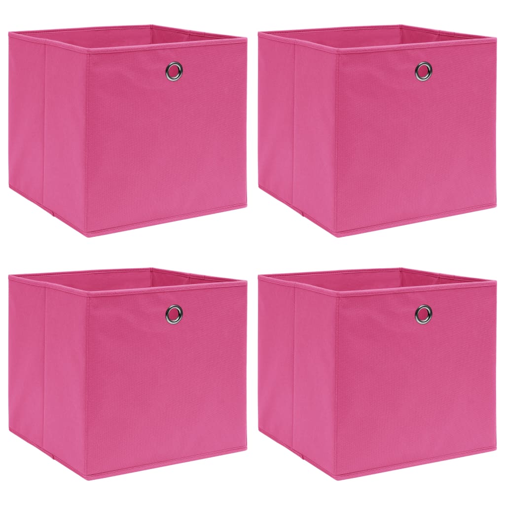 Scatole di archiviazione Vidaxl 4 pezzi 32x32x32 cm in tessuto rosa