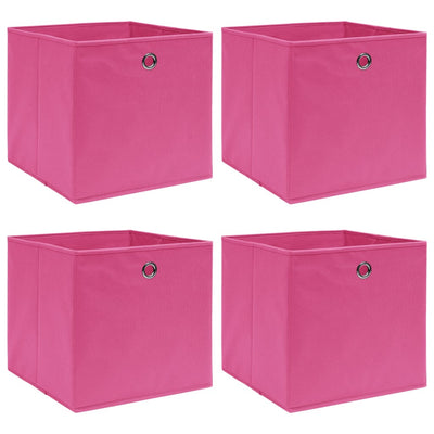 Scatole di archiviazione Vidaxl 4 pezzi 32x32x32 cm in tessuto rosa