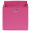 Cajas de almacenamiento de Vidaxl 4 PCS 32x32x32 CM Fabric Pink