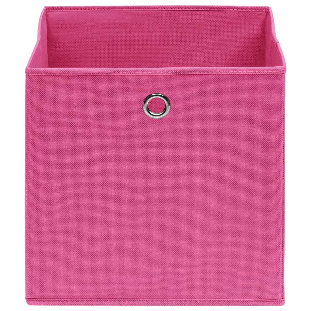Cajas de almacenamiento de Vidaxl 4 PCS 32x32x32 CM Fabric Pink