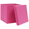 VidaXL Opbergboxen met deksel 4 st 32x32x32 cm stof roze