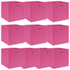 Scatole di archiviazione Vidaxl 10 pezzi 32x32x32 cm in tessuto rosa