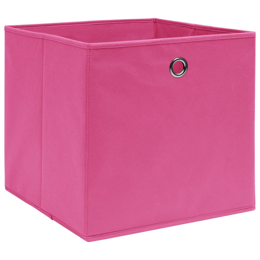 Cajas de almacenamiento de Vidaxl 10 PCS 32x32x32 CM Fabric Pink