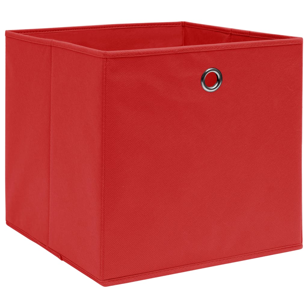 Cajas de almacenamiento de Vidaxl 10 PCS 32X32X32 CM Fabric Rojo