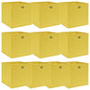 Scatole di archiviazione Vidaxl 10 PC 32x32x32 cm tessuto giallo