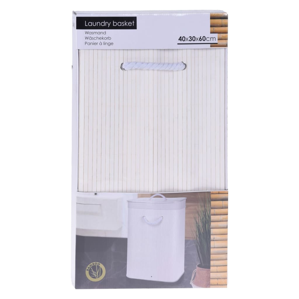 Soluciones de baño soluciones de baño canasta de lavandería blanca plegable