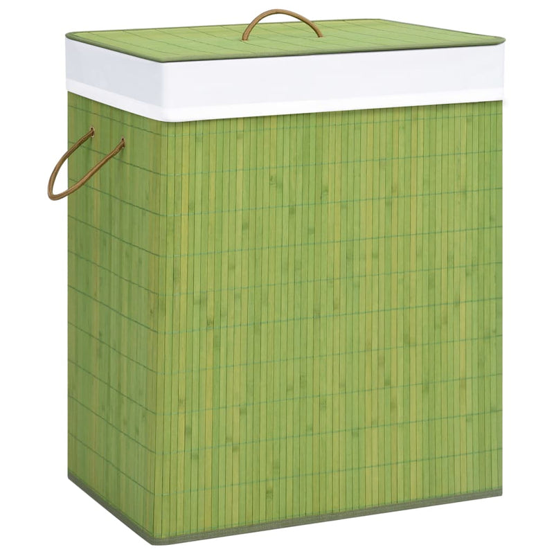 Vidaxl Laundry Ceste con 2 compartimenti 100 L Verde di bambù