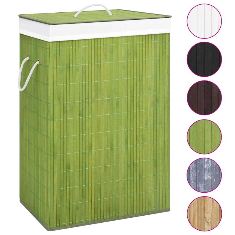 Canasta de lavandería de Vidaxl con 1 caja de bambú verde