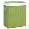 Vidaxl Laundry Basket con 1 scatola 83 L Verde di bambù