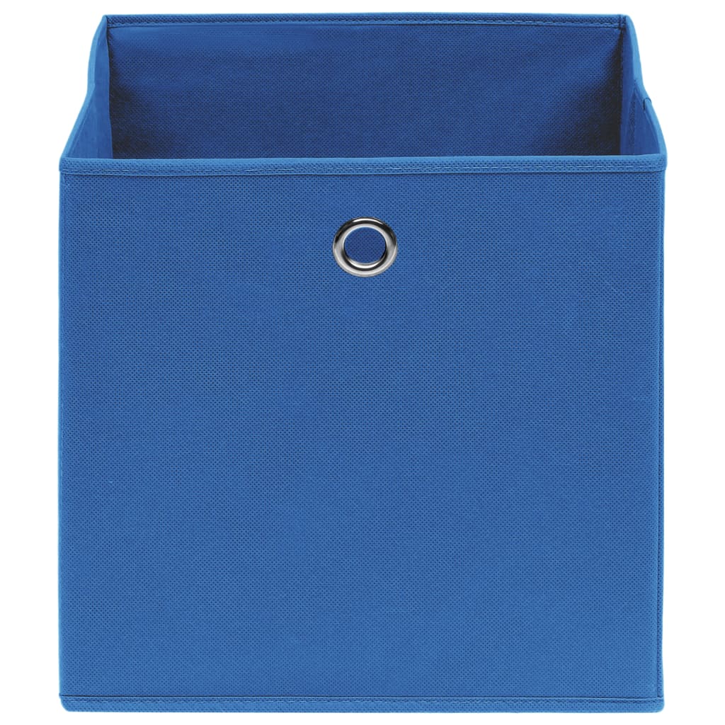 Cajas de almacenamiento de Vidaxl 10 PCS 28x28x28 CM Fabric no tejida azul