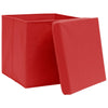 Cajas de almacenamiento de Vidaxl con tapa 4 PCS 28x28x28 cm rojo