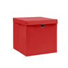 Cajas de almacenamiento de Vidaxl con tapa 10 PC 28x28x28 cm rojo