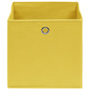 Cajas de almacenamiento de Vidaxl 4 PCS 28x28x28 cm de tela no tejida amarillo