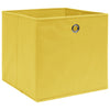 Cajas de almacenamiento de Vidaxl 10 PCS 28x28x28 cm de tela no tejida amarillo