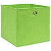 Cajas de almacenamiento de Vidaxl 10 PCS 28x28x28 Cm de tela no tejida verde