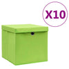 Cajas de almacenamiento de Vidaxl con tapa 10 st 28x28x28 cm verde