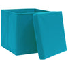 Cajas de almacenamiento de Vidaxl con tapa 10 st 28x28x28 cm azul bebé