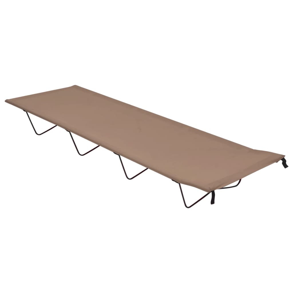 Vidaxl Camp Beds 2 St 180x60x19 CM Oxford Tabet and Steel Taupe