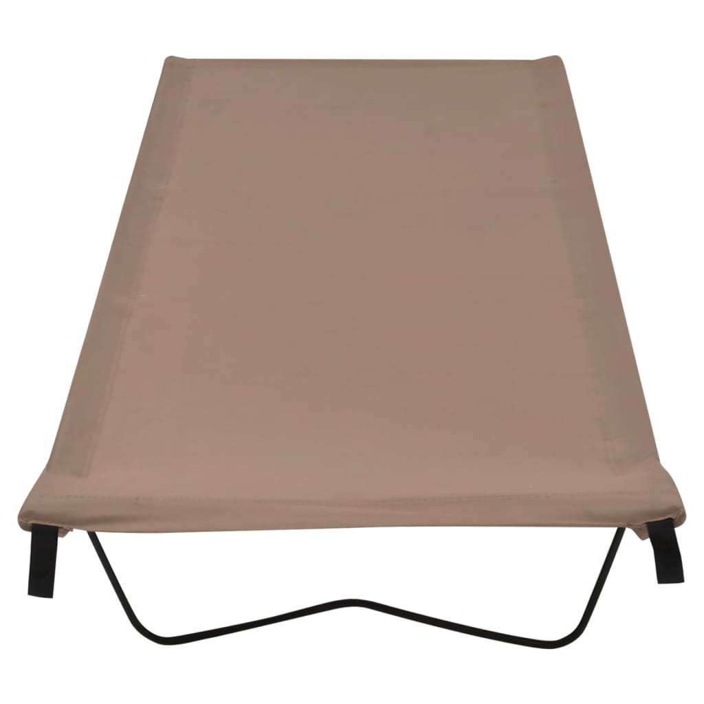 Vidaxl Camp Beds 2 St 180x60x19 CM Oxford Tabet and Steel Taupe