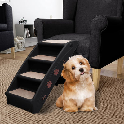Escalera de perro Vidaxl plegable 62x40x49.5 cm negro