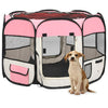 Vidaxl Dog Ren plegable con bolsa portadora 90x90x58 cm rosa
