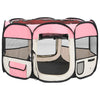 Vidaxl Dog Ren plegable con bolsa portadora 110x110x58 cm rosa